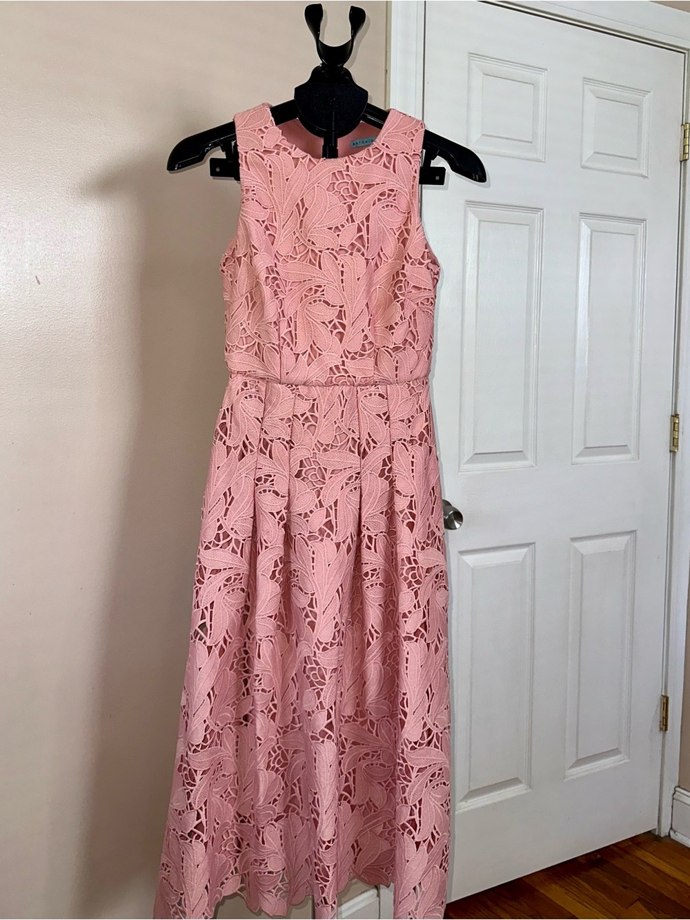 Antonio Melani Lined Lace Fit & Flare Midi Dress - Pink, 0